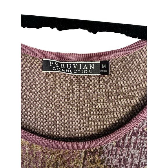 Peruvian Connection Sangiovese Pima Cotton Sheath Dress Size Medium Purple - Picture 2 of 4